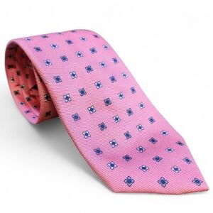 Robert Jensen Hand Sewn Italy Dress Neck Tie Pink Silk
